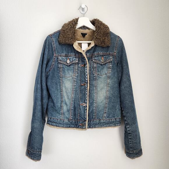 Vintage Y2K Lapis Fleece Lined Button Down Jean Jacket M - Picture 9 of 9